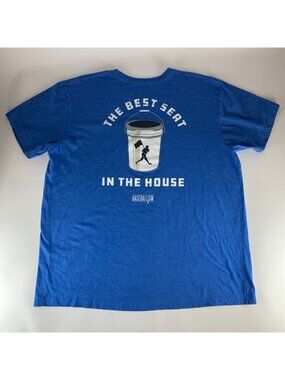 Baseballism Blue Best Seat In The House Short Sleeve Crewneck Shirt Mens 2XL
